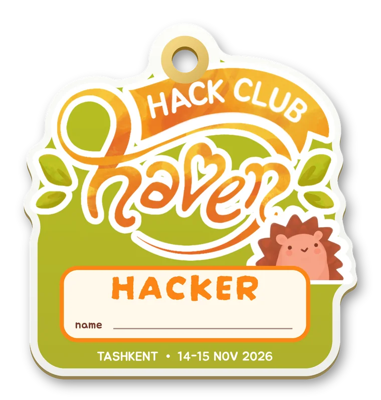HACKER badge front